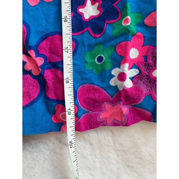 Vintage Bright Blue Pink Mod Floral Dress Size 3 - Picture 6 of 6